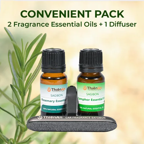 Miniatura 4 de THIEN AN - Juego de ambientadores para automóvil, aroma a romero y eucalipto, fragancia natural para automóvil con difusor de automóvil