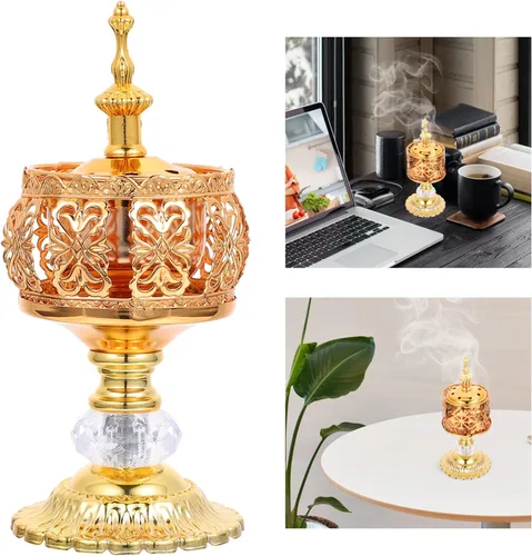 Miniatura 2 de SOIMISS Quemador de incienso de hierro de estilo europeo para decoración del hogar, bodas y festivales, accesorio de aromaterapia para purificar