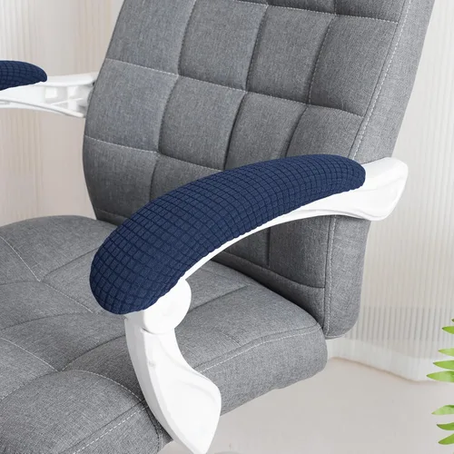 Miniatura 2 de Forcheer - Fundas elásticas para reposabrazos de silla de oficina, resistentes al agua, de Spandex y Jacquard, banda elástica, para sillas de Azul