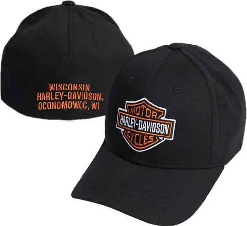 Miniatura 2 de Harley-Davidson Gorra de béisbol clásica B&S curvada Bill Stretch Fit para hombre - Negro