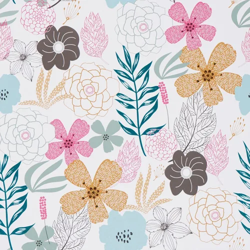 Mecpar - Papel pintado floral de despegar y pegar - 17.71'' x 98.43 pies, flores perennes, impermeable, extraíble para baño o gabinete