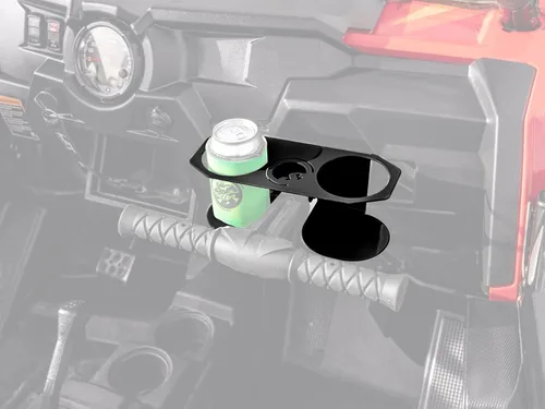 SuperATV Portavasos negro para Polaris RZR 570/800 / 900 / XP Turbo/XP 1000 (ver ajuste) | Se adapta a contenedores de 3.25 pulgadas de diámetro,