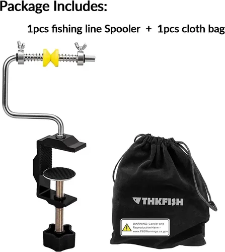 Miniatura 8 de THKFISH Carrete de línea de pesca Bobinador de línea de pesca Carrete de pesca Accesorios de pesca Ajustable Estable Portátil Carrete de línea