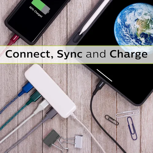 Miniatura 6 de Philips Cable USB C a Lightning, cable de carga de iPhone de 4 pies para las series 14/13/12, cargador de Airpod Pro, cables de carga Lightning