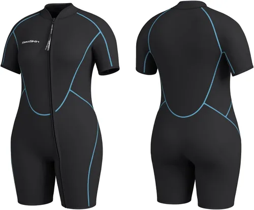 Miniatura 4 de Seaskin Traje de neopreno corto de 0.118 in de talla grande para hombre y mujer
