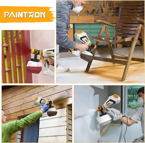 Miniatura 5 de Pulverizador de pintura HVLP de 700 W, pistola de pintura eléctrica, contenedor de alta capacidad de 40.6 fl oz, fácil de limpiar, 5 boquillas