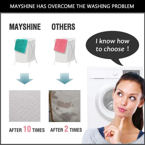 Miniatura 6 de MAYSHINE Alfombra de Baño de Chenilla Afelpada Suave Extra Suave, Súper Absorbente, Alfombra de Baño Antideslizante Microfibra Esponjosa