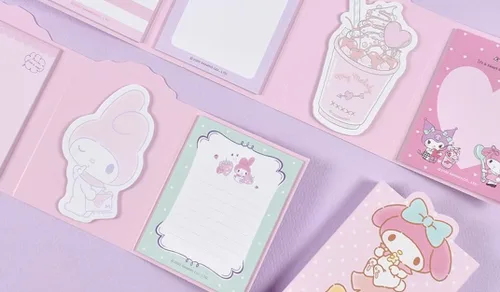 Miniatura 5 de Cute Melody - Bloc de notas adhesivas autoadhesivas con 4 diseños x 20 hojas, 80 hojas en total, el diseño puede variar (A)