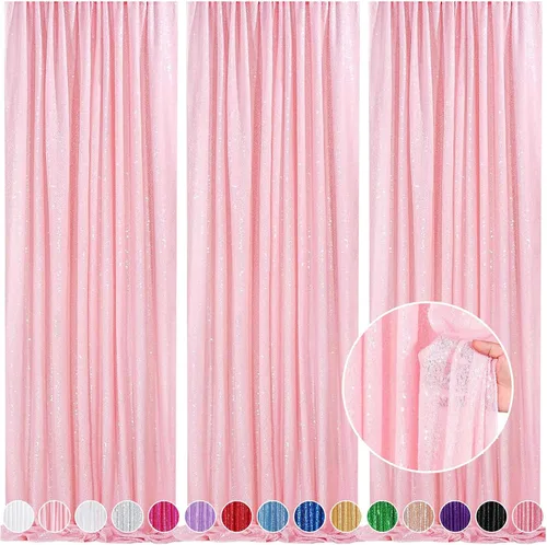 Miniatura 66 de Telón de fondo de lentejuelas moradas 2 paneles 2FTx8FT con purpurina telón de fondo cortinas para fiesta de Halloween fondo de fotos para bodas