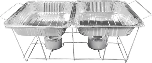 Miniatura 3 de Juego de fiesta de buffet de plato de aluminio desechable de 25 PC con encendedor práctico