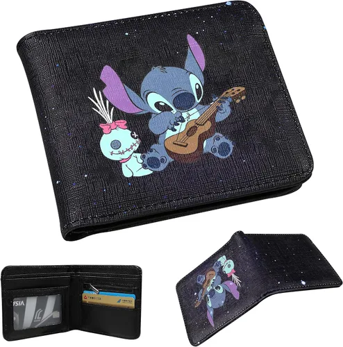 Miniatura 2 de Mulafnxal Cartera de cuero de dibujos animados, Puntada de violín, Minimalista