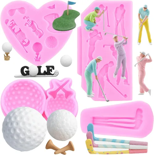 Miniatura 7 de Mujiang Moldes de silicona para bolas de fútbol, béisbol, baloncesto, rugby, fondant, para decoración de pasteles, chocolate, caramelo, arcilla