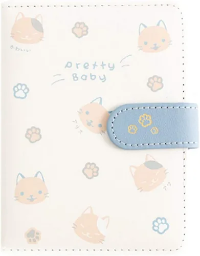 Miniatura 7 de Cuaderno con tapa de piel para estudiantes, con diseño de gato, libro de notas o diario X-azul