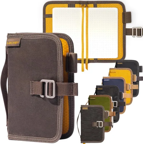 Miniatura 41 de LOCHBY® Carpeta Field A5 Cubierta de carpeta de 6 anillas Lona encerada resistente al agua Diseño plano Sistema A5 apto para recargar