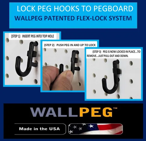 Miniatura 5 de WallPeg Organizador de pared para tablero de clavijas (PK-160) - Almacenamiento de herramientas de jardín - Organizador de herramientas de mano