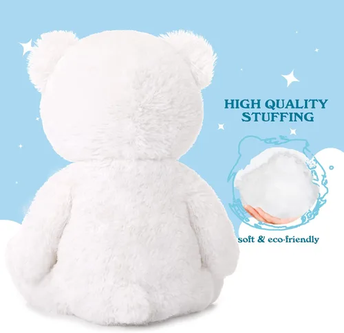 Miniatura 6 de Tezituor Oso de peluche de béisbol de 18 pulgadas, oso de peluche amarillo con sombrero para niños y niñas, bonito oso deportivo, regalo para fiesta