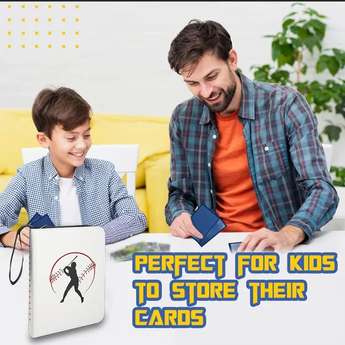 Miniatura 7 de Carpeta para tarjetas deportivas, CLOVERCAT - Carpeta para tarjetas de béisbol de 4 bolsillos, 400 bolsillos de doble cara, impermeable, soporte
