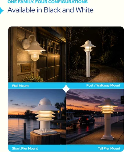 Miniatura 5 de KastLite Aplique Náutico de Pared para Exteriores - Farol Costero No Metálico Resistente al Óxido e Impermeable - Luminaria Certificada UL