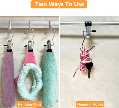 Miniatura 6 de Perchas para botas para armario, paquete de 30 clips para colgar ropa para lavandería, clips para colgar toallas, organizador de botas para el hogar