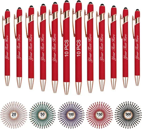 Miniatura 14 de Bolígrafos personalizados personalizados con nombre y texto a granel, 10 bolígrafos personalizados con grabado gratis, regalo para mujeres