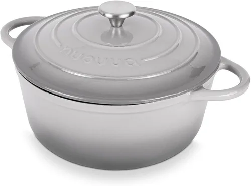 Miniatura 18 de Nuovva Olla Holandesa de Hierro Fundido Esmaltado con Tapa – Cazuela Antiadherente de 6.4 Cuartos – Resistente y Apta para Horno hasta 500°F