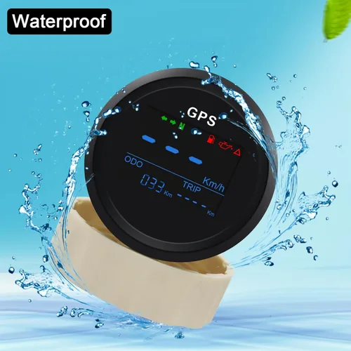 Miniatura 3 de Geloo Velocímetro digital GPS de 52 mm 2" MPH, impermeable, ajustable, para auto, barco, motocicleta, con antena GPS, protección antiempañamiento