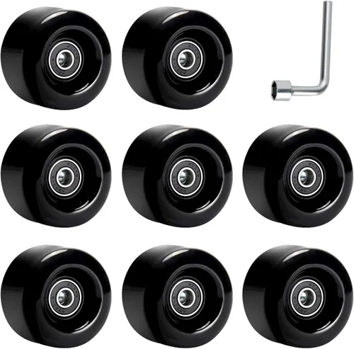 TOBWOLF Paquete de 8 ruedas de patinaje cuádruple 82A de 2.283 in x 1.260 in, ruedas de poliuretano resistentes al desgaste, accesorios de patines