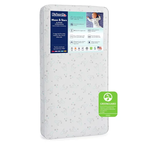 Miniatura 16 de Kolcraft BabyPedic - Colchón impermeable de grado médico para cuna y cama infantil, comodidad aireada, 80 bobinas de acero, certificado GREENGUARD