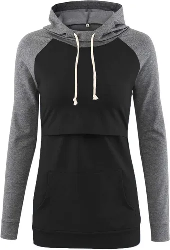 Miniatura 2 de Liu & Qu Sudadera de lactancia con capucha de manga larga para mujer, con bolsillo, ropa casual