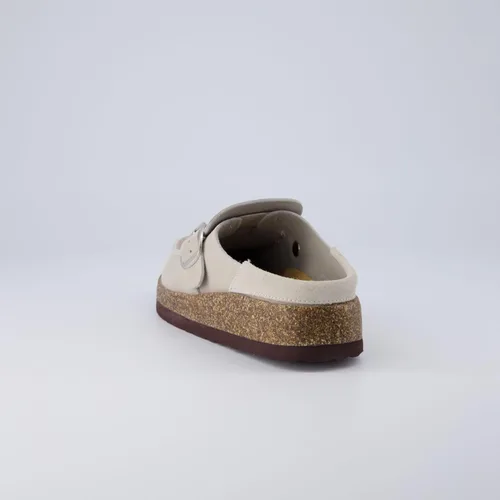 Miniatura 5 de CUSHIONAIRE Zueco de cuero genuino con plantilla de corcho para mujer con +comodidad