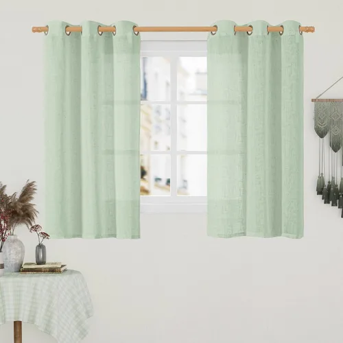 Miniatura 59 de LAMIT Cortinas de lino sintético para dormitorio, paneles filtrantes de luz, cortinas de lino con protección de privacidad con ojales para ventanas