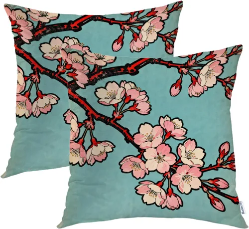Miniatura 28 de Batmerry Black Cat Green Leaves Throw Pillow Covers, Cat Among Foliage Decorative Pillow Covers Digital Printing Blended Fabric for Couch Sofa Bed