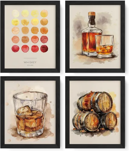 Miniatura 8 de JXREQ Trendy Vinatge - Juego de 4 impresiones artísticas de pared para cocina, cafetería, cocina, cafetería, carrito, 8 x 10 pulgadas, sin marco