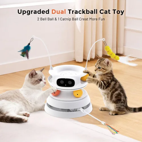 Miniatura 8 de ZOMISIA Juguetes interactivos para gatos de interior, 5 en 1, recargable, automático, juguete para gatos con láser, activado por movimiento