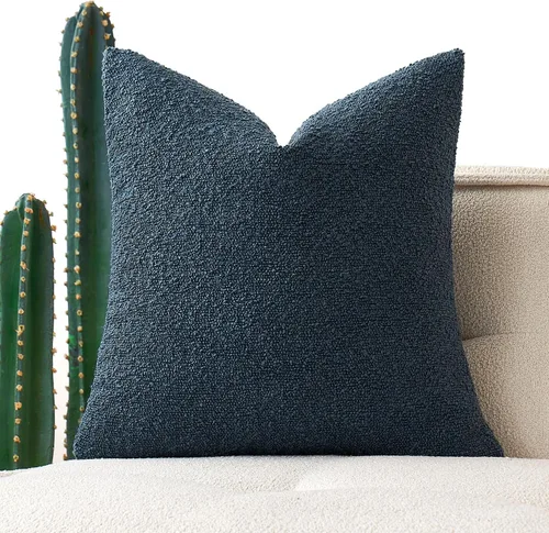Miniatura 41 de MIULEE Funda de almohada texturizada con diseño de boucle, color azul aguamarina, funda de almohada lumbar sólida, decorativa de primavera, suave