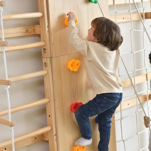 Miniatura 2 de Avenlur Juego de gimnasio de pared de escalera sueca 9 en 1 de nogal