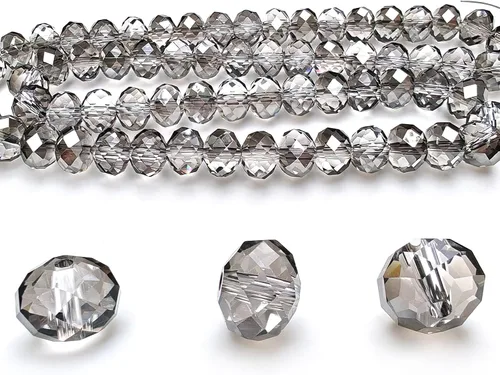 Miniatura 21 de Cuentas de vidrio Rondelle de 0.079 in para hacer joyas, cuentas espaciadoras de Briolette Crytal facetadas para pulseras, collares, aretes
