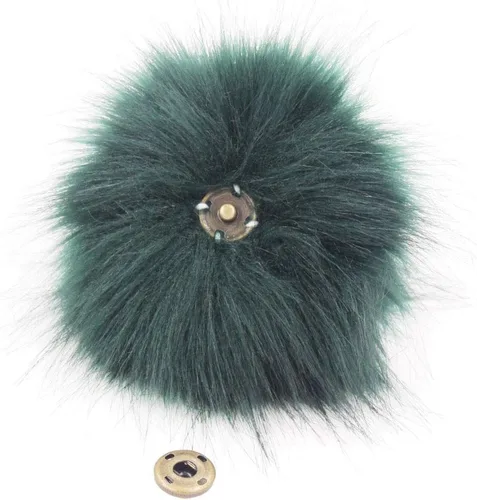 Miniatura 8 de 12 piezas de accesorios para sombreros de tejer, bola de pompón de piel sintética con botón de presión