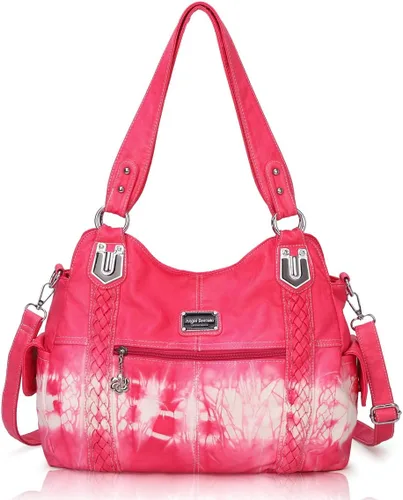 Miniatura 61 de Angel Barcelo - Bolsa de hombro amplia para mujer, diseño Hobo, cuero lavado