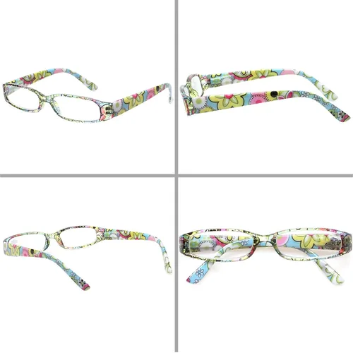 Miniatura 4 de Kerecsen Gafas de lectura para mujer, 4 pares de lectores de bisagra de resorte a la moda paquete de 4