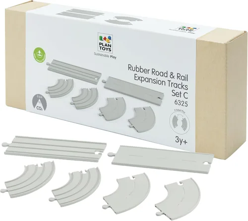 Miniatura 12 de PlanToys® Juego de camino y riel de goma, pequeño juego Montessori de madera Imaginación, resolución de problemas y exploración de movimiento