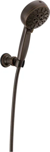 Miniatura 11 de Delta Lumicoat Chrampagne Bronze 55884-CZ-PR - Cabezal de ducha de mano y manguera de montaje en pared dorado cepillado de 7 ajustes con espray