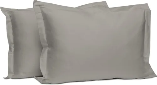 Miniatura 48 de Pizuna Juego de 2 fundas de almohada de 100 % algodón puro, tamaño estándar, color blanco, lujosas fundas de almohada de 400 hilos de satén