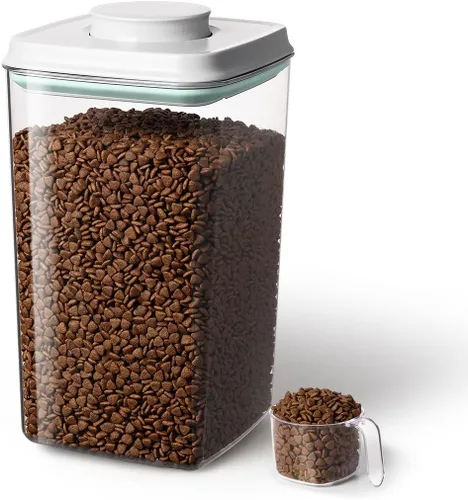Ankou Contenedor de almacenamiento de comida para perros con cuchara de 4.4 fl oz – Contenedor hermético de comida para perros de 4 l/4.2 cuartos