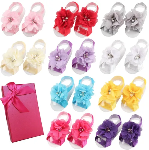Miniatura 2 de Elesa Miracle - Sandalias descalzas para bebé con perlas Rhinstone