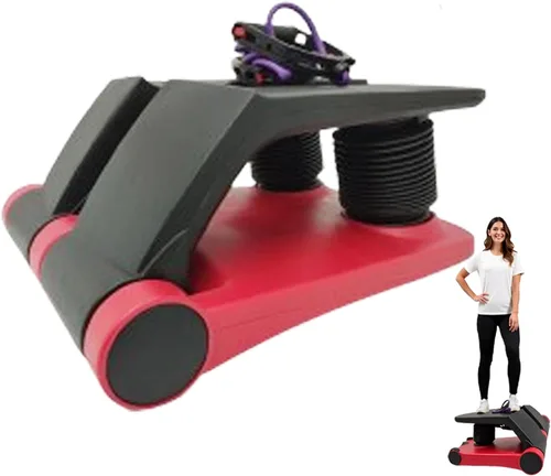 INTBUYING Mini stepper giratorio para entrenamiento de ejercicio en casa con bandas de resistencia, máquina de pasos silenciosa portátil con monitor