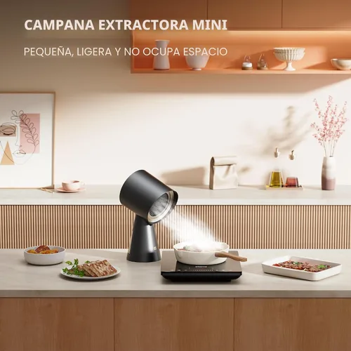 Miniatura 5 de CIARRA Campana Extractora Portátil, Campana Extractora de Escritorio con Ventilador de Escape de 2 Velocidades, Filtro de Aluminio Desmontable, Taza