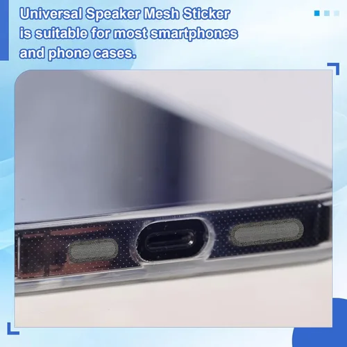 Miniatura 7 de PATIKIL Adhesivos de red a prueba de polvo para teléfono, 100 piezas para altavoz de teléfono, cubierta protectora de polvo universal, calcomanía