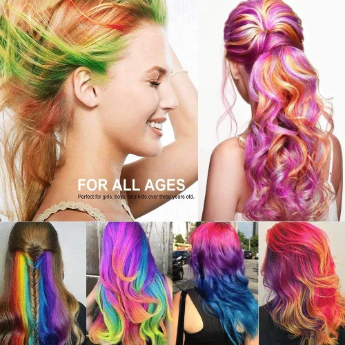 Miniatura 4 de Set de peine de tiza para el cabello temporal de 10 colores brillantes - Regalos de cumpleaños para niñas de 8, 9, 10, 11, 12 años, disfraces