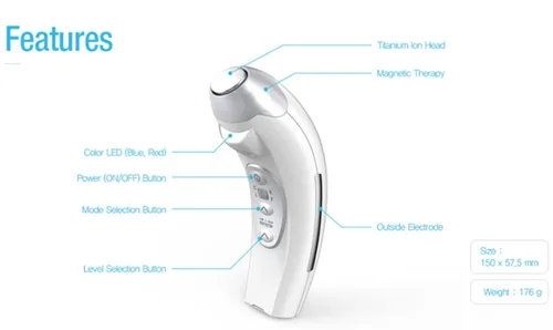 Miniatura 2 de Dispositivo de masajeador facial facial para el cuidado de la piel total Solución de belleza Vibración de iones galvánicos 5 en 1 Limpieza
